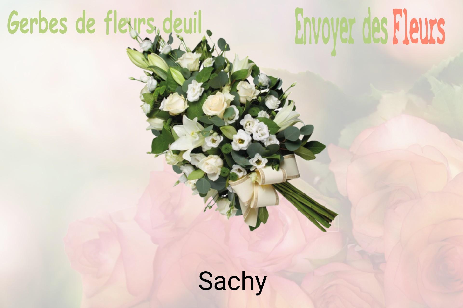 Gerbe de fleurs de deuil livrée à Sachy